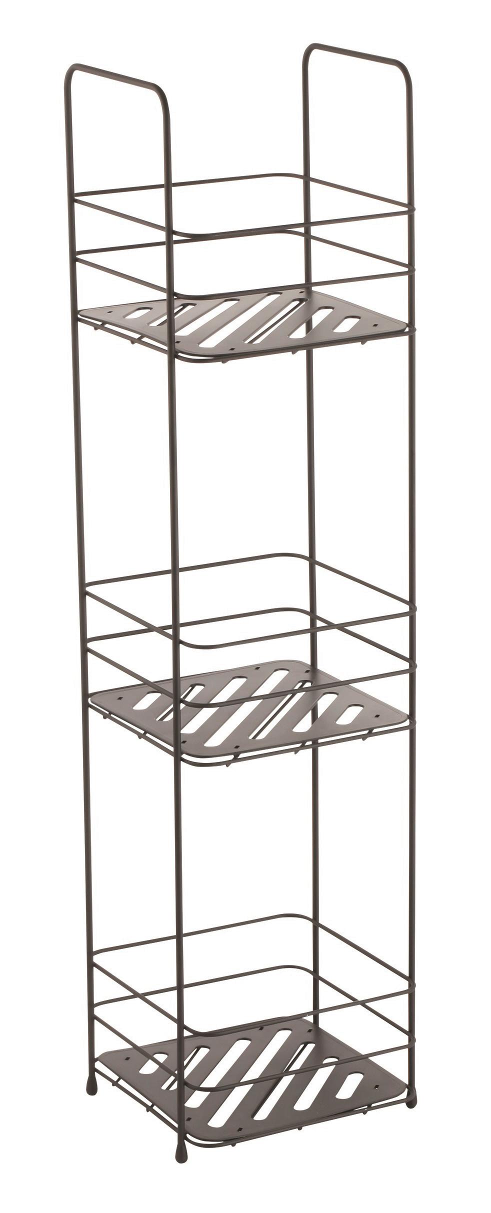 Regal Kery - Schwarz, KONVENTIONELL, Metall (16,5/15,5/63cm) - Spirella