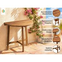 Gartentisch, halbrund LxBxH: ca. 70x45x75 cm - Akaziefarben, Basics, Holz (70/45/75cm) - Prestige Home