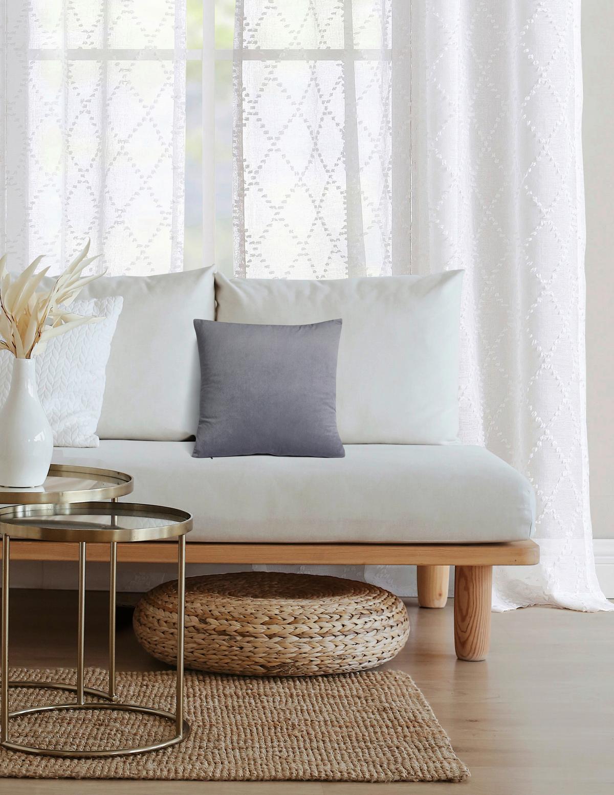 Zierkissen Elisa 45x45 cm Polyester Anthrazit mit Zipp - Anthrazit, ROMANTIK / LANDHAUS, Textil (45/45cm) - James Wood