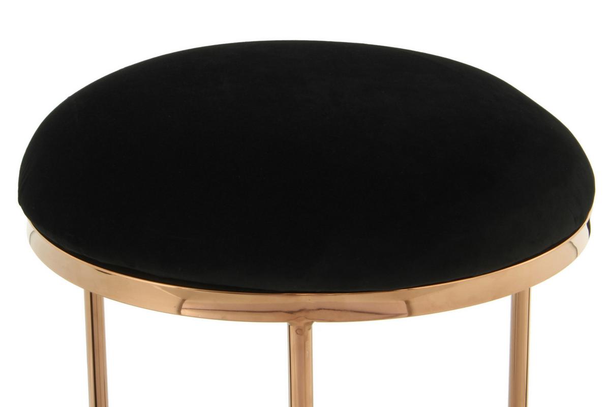 Hocker Wynona 325 Schwarz/Rosegold D: 40 cm - Roségold/Schwarz, Design, Textil (40/49cm) - Kayoom