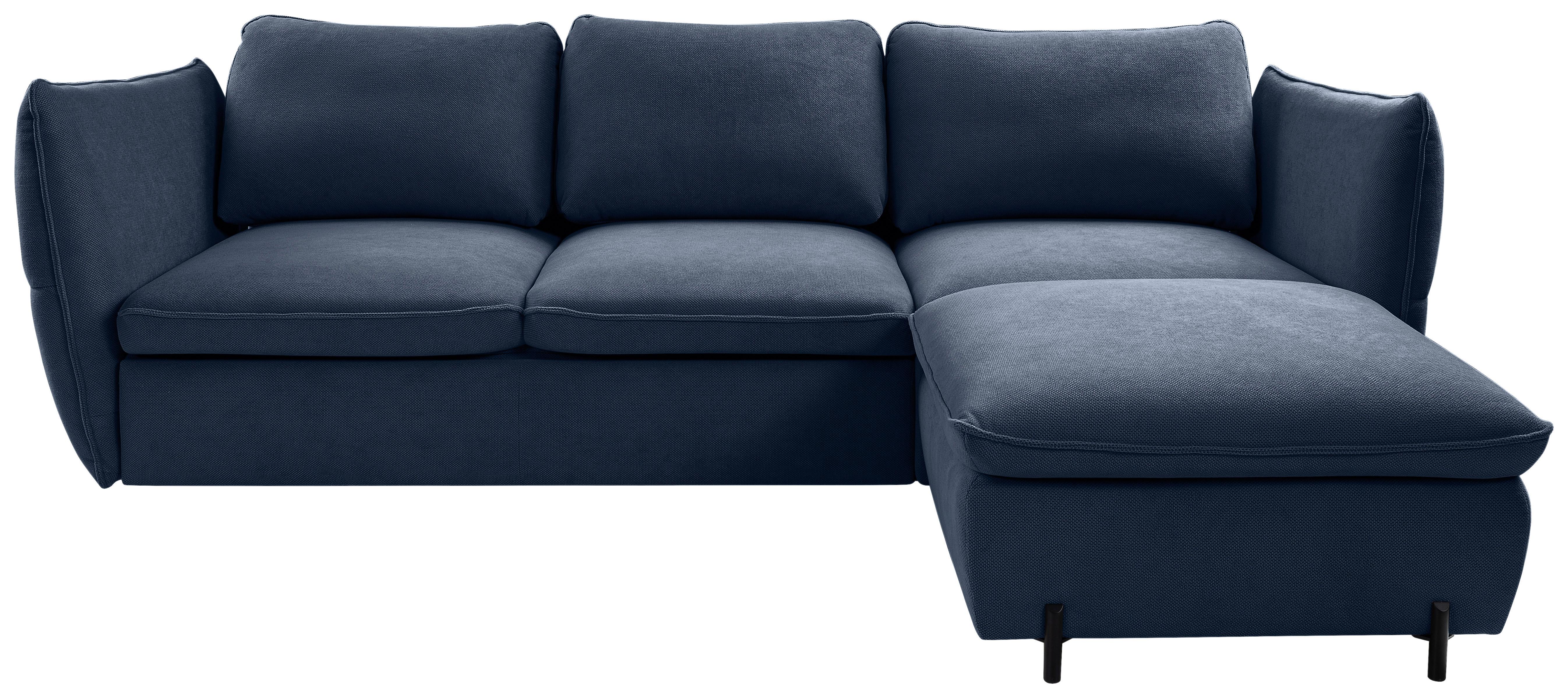 Ecksofa Baloo, Blau S: 262x178 cm - Blau/Schwarz, MODERN, Textil (262/178cm) - MID.YOU