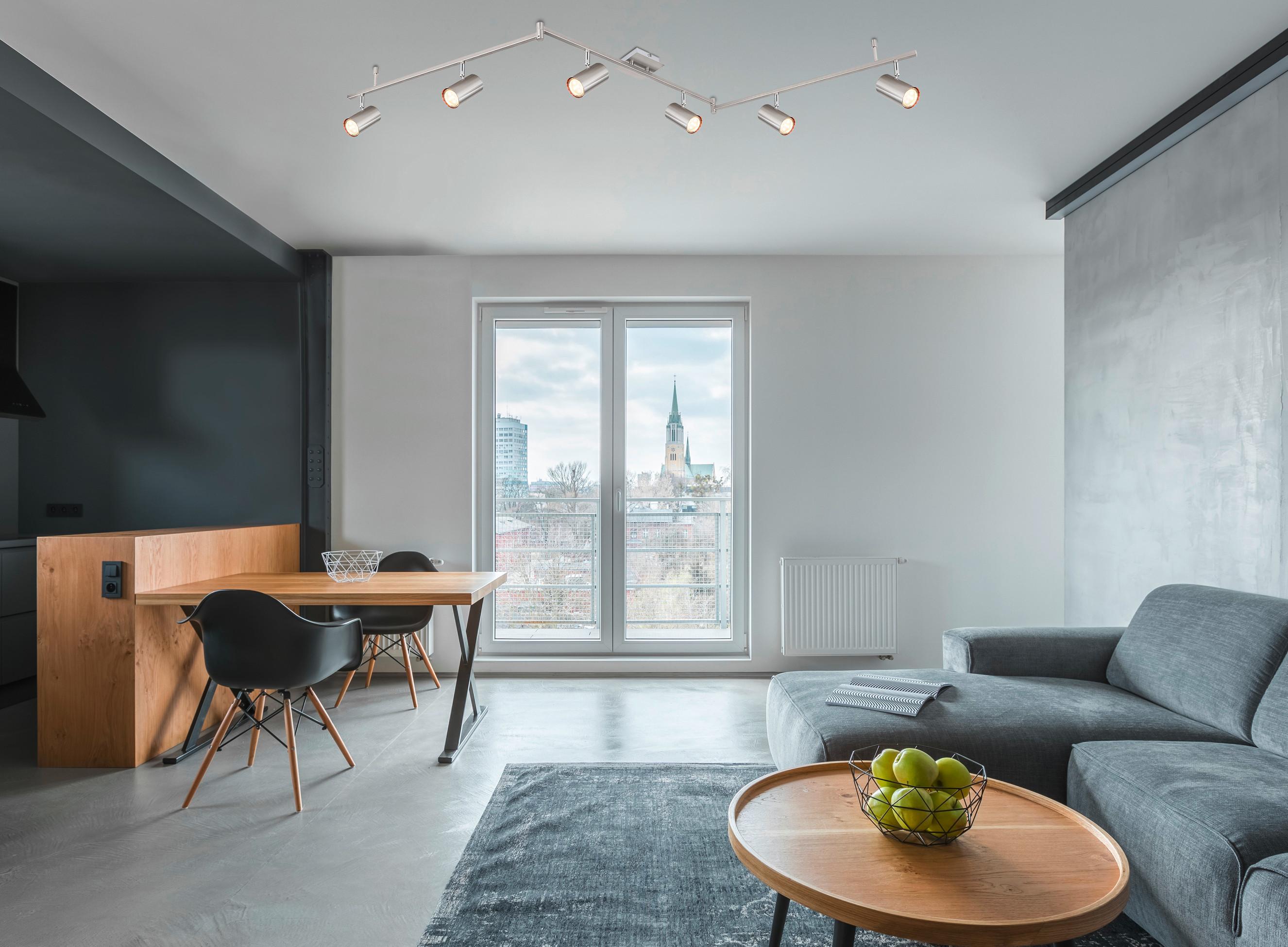 Strahler 6-Flammig verstellbar L: 180 cm - Design, Metall (180/10/18,5cm) - Globo