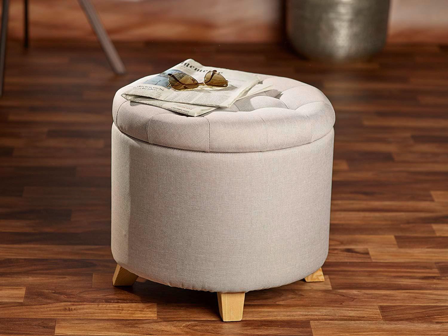 Hocker Mary - Grau, Design, Textil (45/41/45cm) - Echtwerk