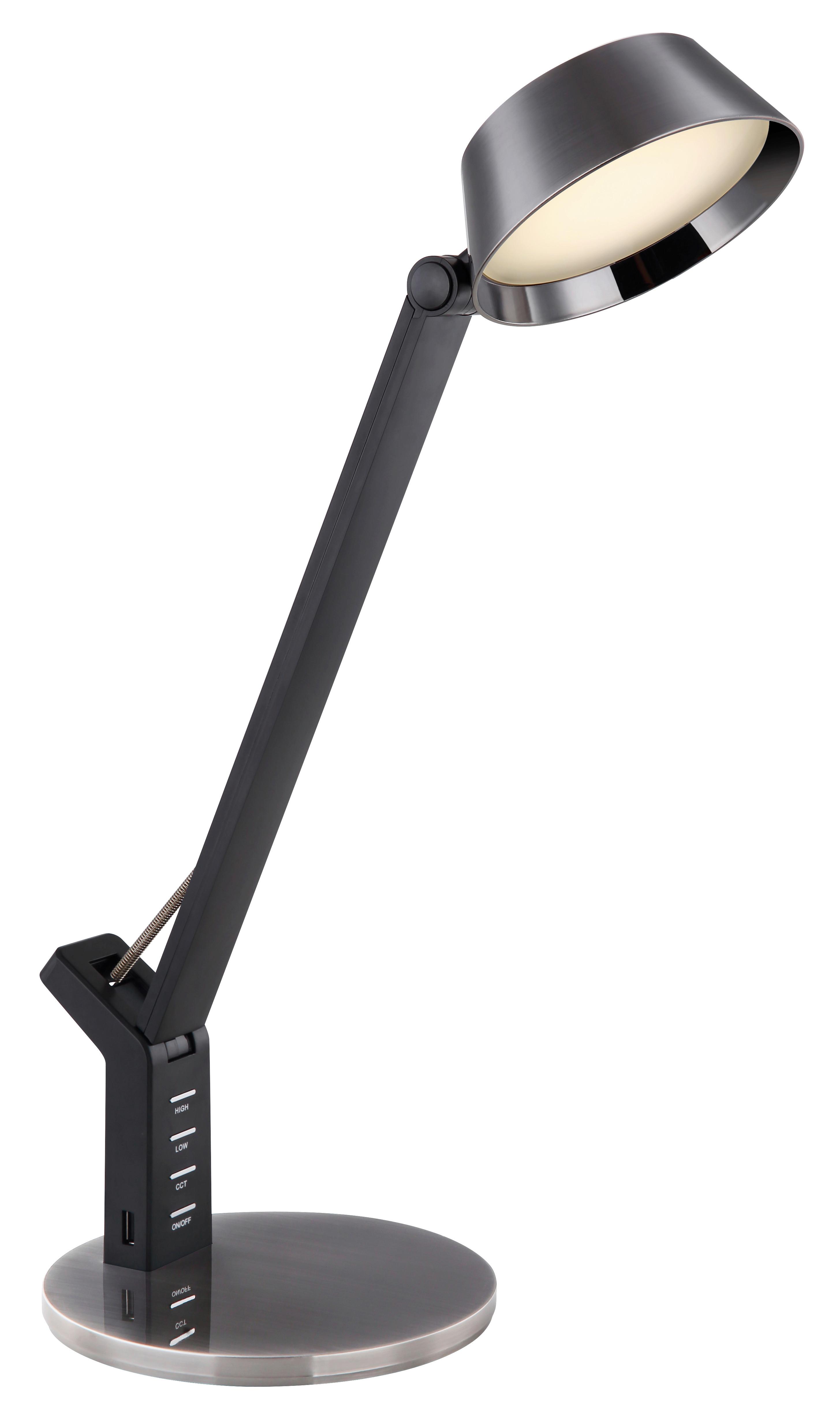 Led-tischlampe Dimmbar Schwarz Touch - Schwarz, Basics, Kunststoff/Metall (48/17/51,5cm) - Globo