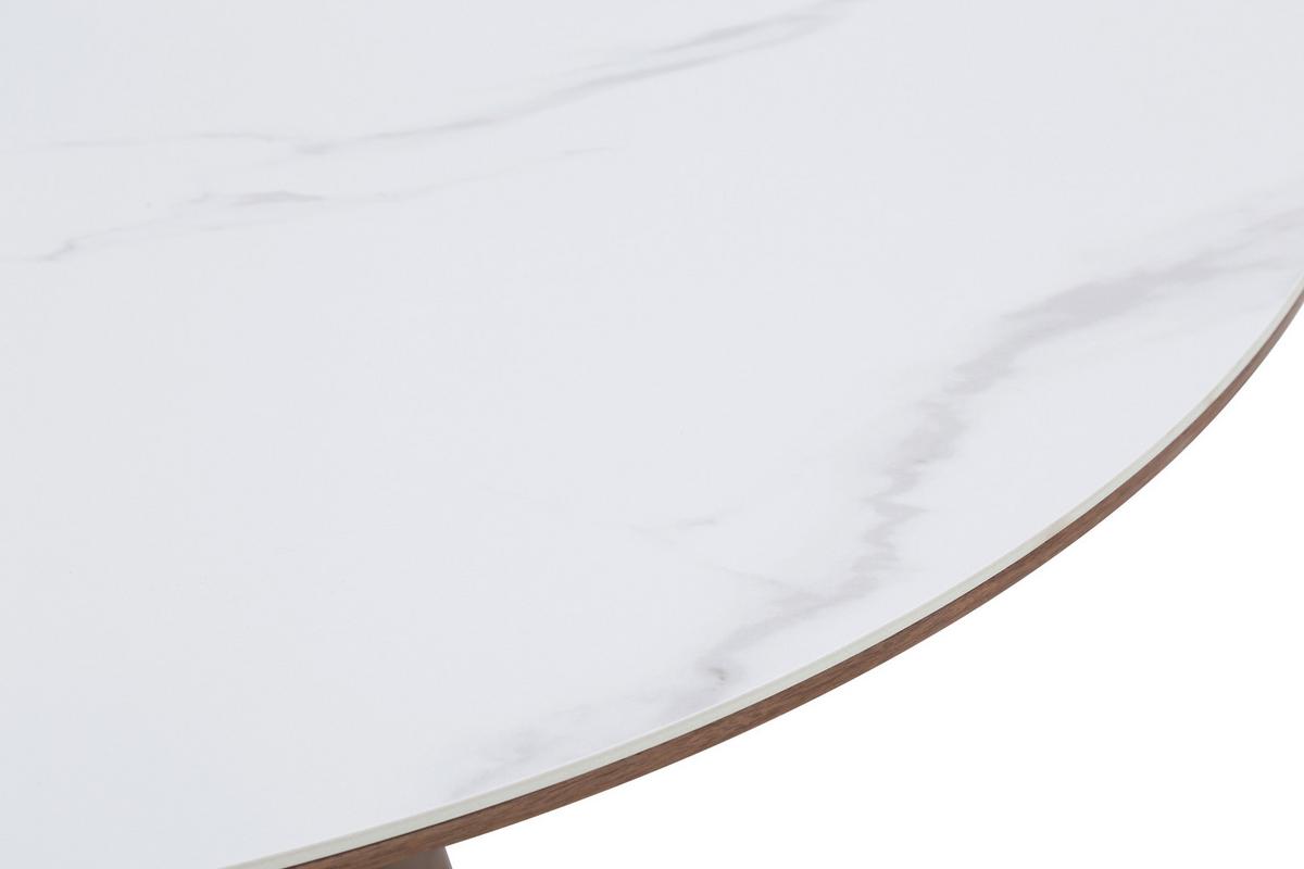 Esstisch Aiden Keramikplatte Weiß, B: 120 - Walnussfarben/Weiß, MODERN, Holz/Keramik (120/75/120cm) - MID.YOU