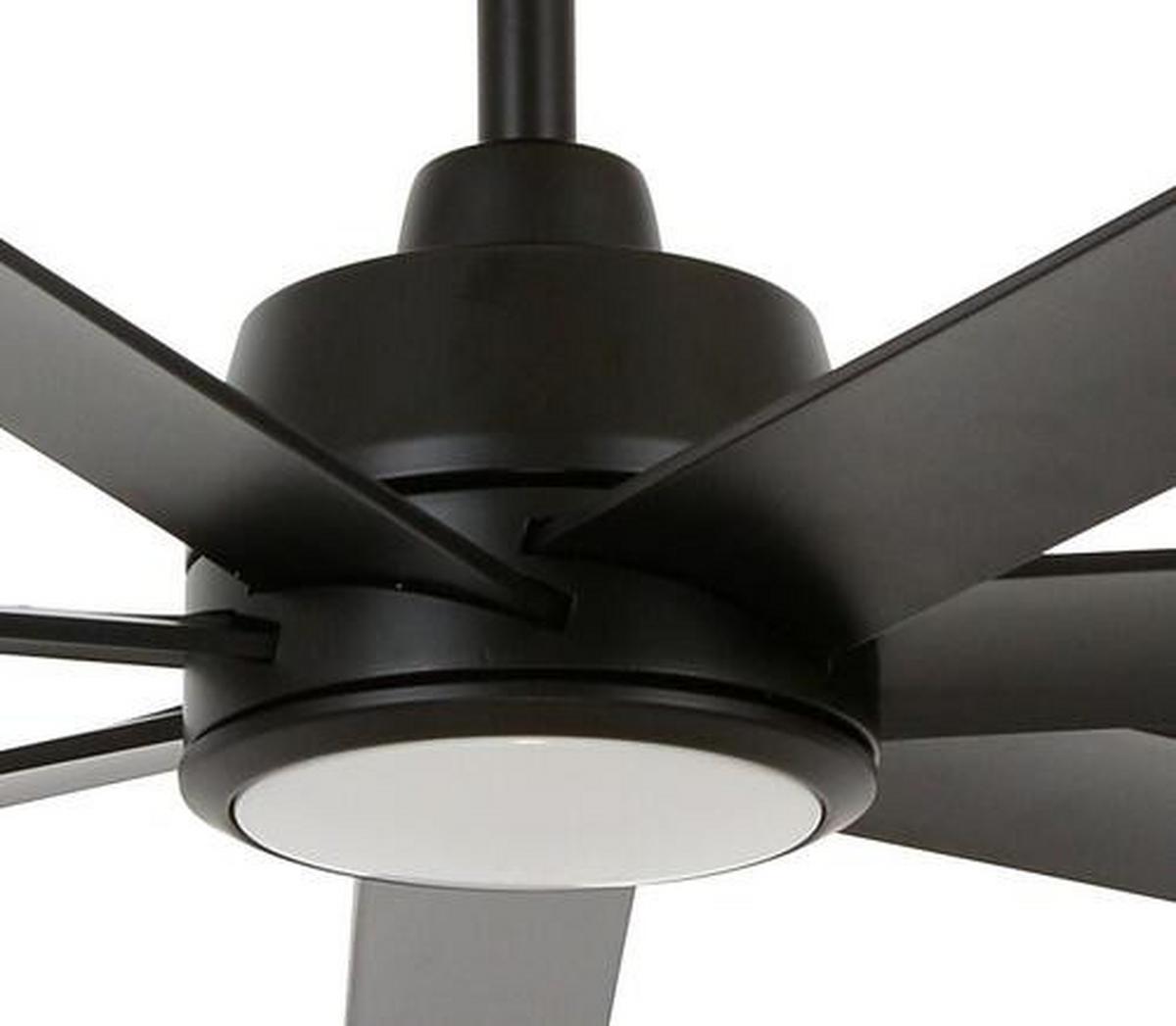 Deckenventilator Lucci Air Schwarz 7 Flügel, Led-Leuchte - Schwarz, Design, Kunststoff/Metall (142/27cm)