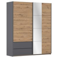 Schwebetürenschrank Stoke Grau Eiche Artisan Dekor - Eiche Artisan/Grau, MODERN, Holzwerkstoff (175/210/59cm) - Rauch Möbel