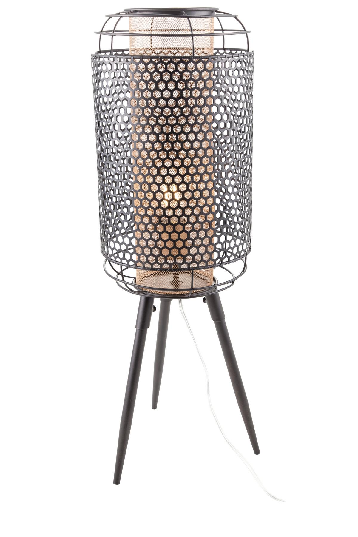 Tischleuchte 507901456x Denton *sbn* - Goldfarben/Schwarz, Design, Kunststoff/Metall (24/71cm) - Globo