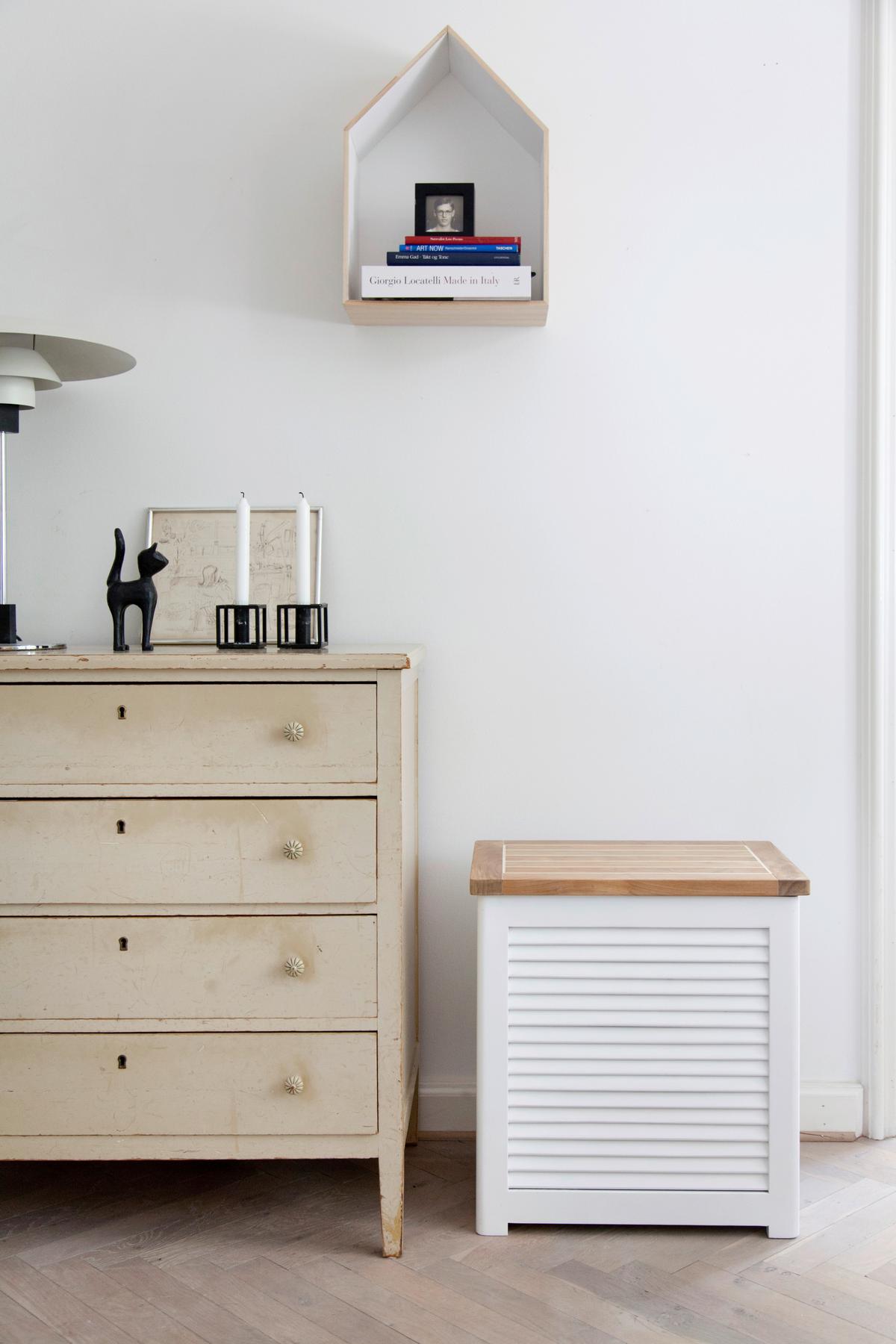 Truhe Classic 5066112 - Weiß/Teakfarben, ROMANTIK / LANDHAUS, Holz (45/48/31cm) - MID.YOU