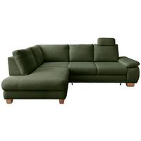 Eckschlafsofa Positano Dunkelgrün S: 206x261 Cm - Wildeiche/Dunkelgrün, MODERN, Textil (206/261cm) - Livetastic