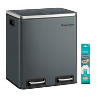 Abfallsammler Schwarz B: 41cm - Schwarz, Basics, Kunststoff/Metall (41/47/31,5cm)