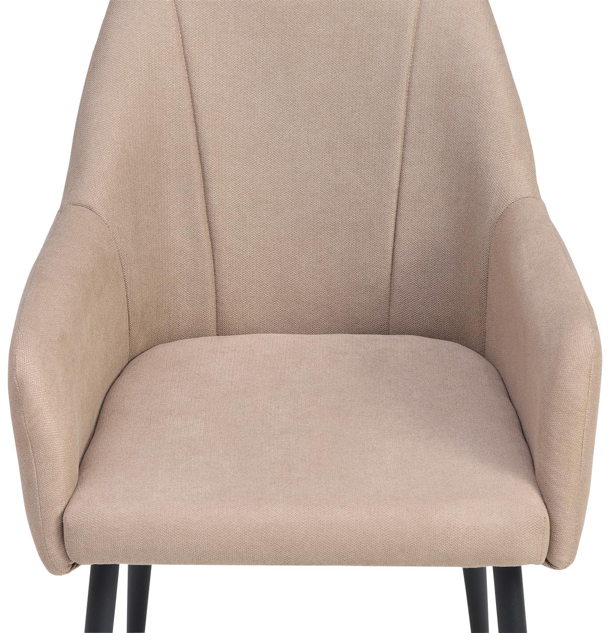 Armlehnstuhl Adelina - Schwarz/Cappuccino, LIFESTYLE, Textil/Metall (56/87/60cm) - MID.YOU
