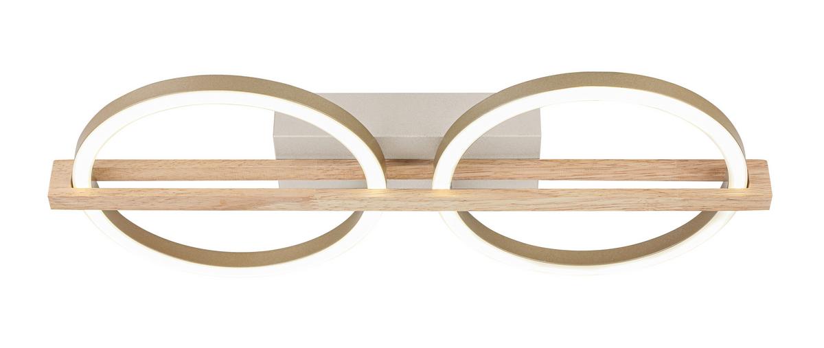 LED-Deckenleuchte Camillo - Champagner/Naturfarben, Basics, Holzwerkstoff/Kunststoff (46/20/6cm) - Luca Bessoni