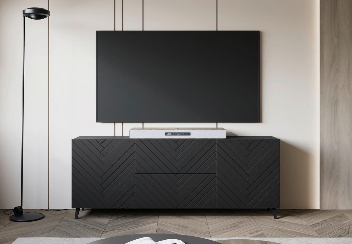 NÍZKÁ KOMODA PHUKET 181 - černá, Trend, kompozitní dřevo/plast (180/69,4/39cm) - Livetastic