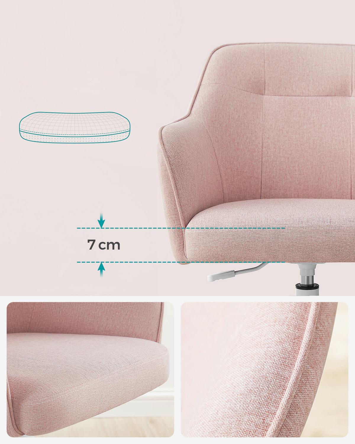 Drehstuhl Pink B: 64cm - Pink/Dunkelrosa, Basics, Textil/Metall (64/86/64cm)