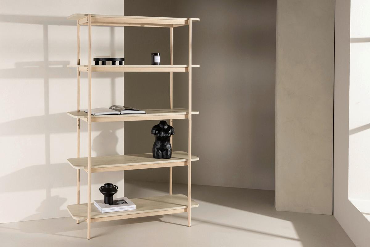 REGAL Heim, Beige B: 120 cm - Beige, MODERN, Holz/Metall (120/190/40cm) - Livetastic