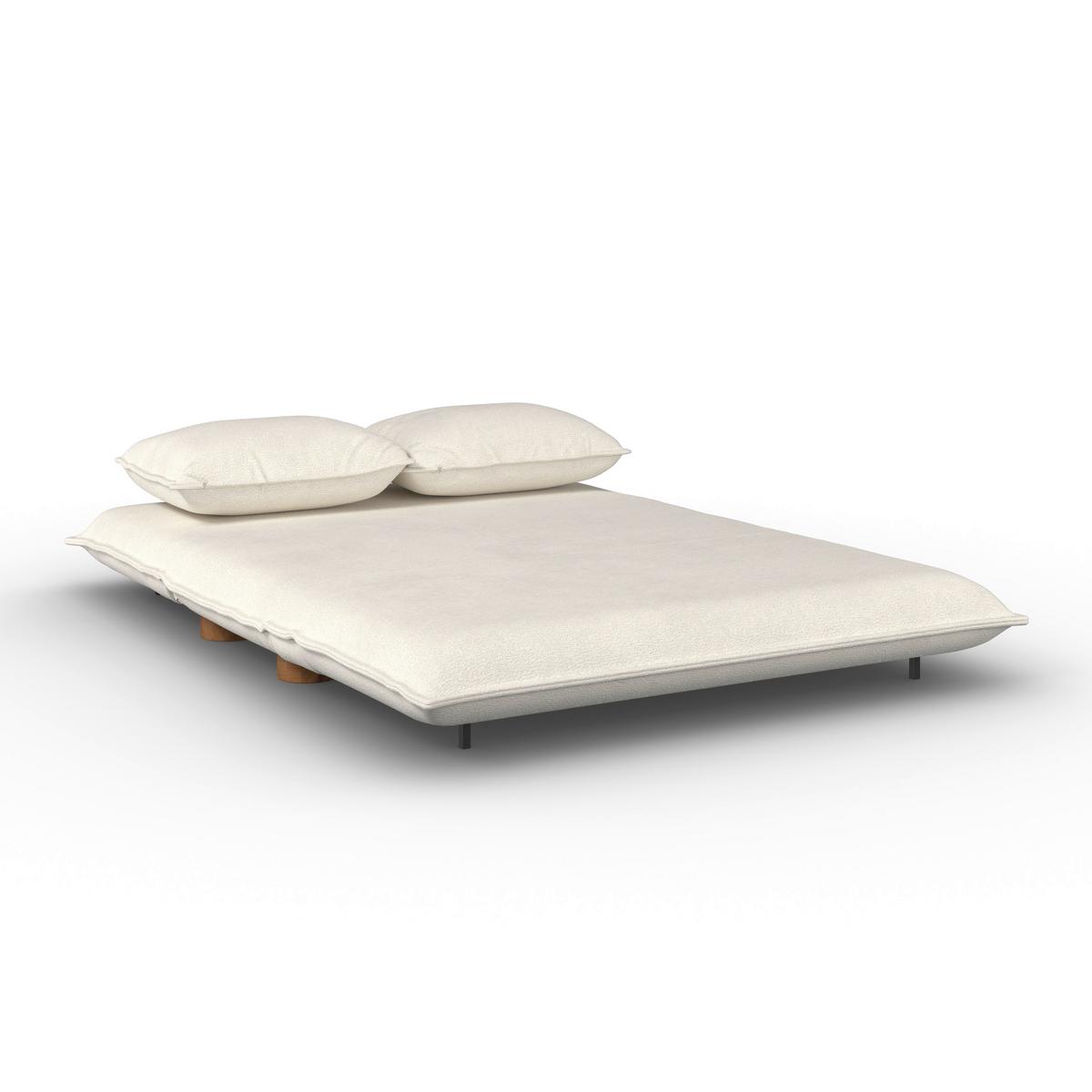 Rozkladacia pohovka BELLA, biela, max. 240 kg - biela/prírodná farba, Modern, kov/drevo (141/76/63cm) - Bessagi Home