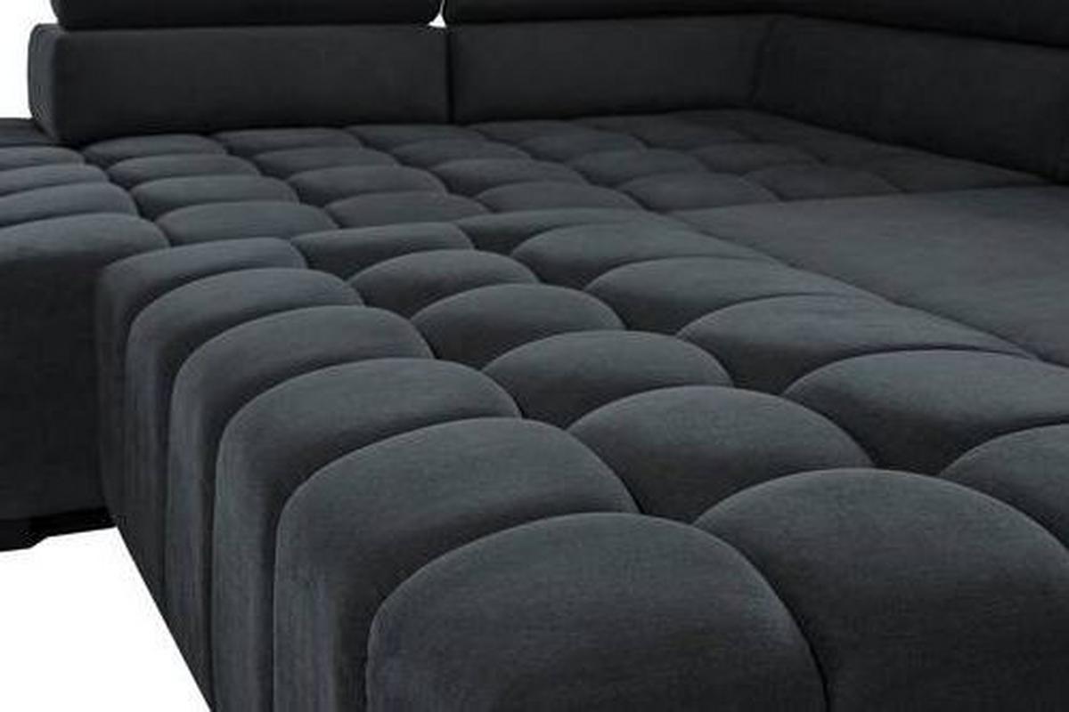 Eckschlafsofa Elias Neu Dunkelgrau S: 201 Cm - Dunkelgrau/Schwarz, Design, Textil (201/307cm) - Livetastic