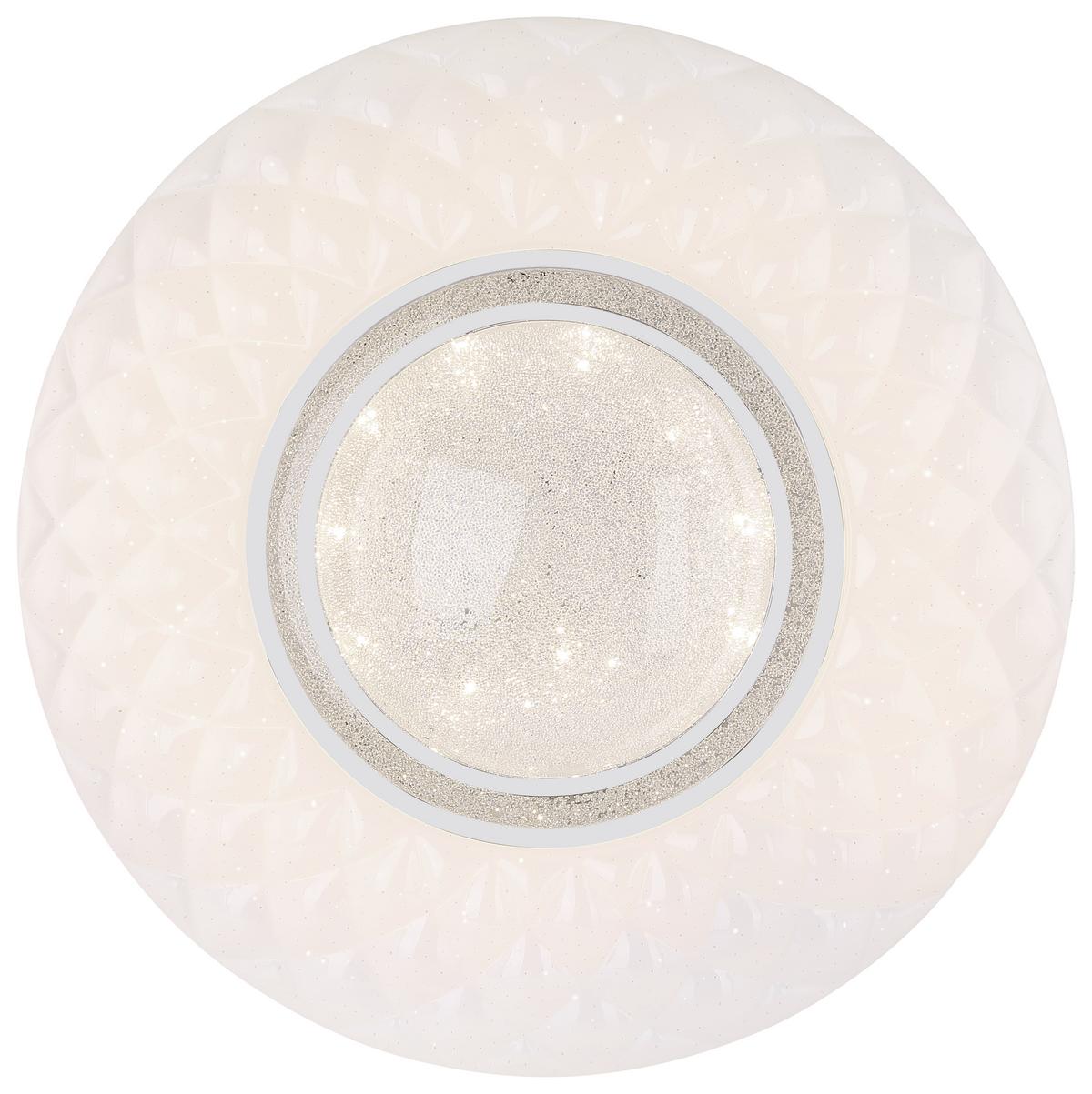 Led-deckenleuchte Ø 49 Cm Mit Smartphone-Steuerung - Opal, Design, Kunststoff/Metall (49/6,8cm) - Globo