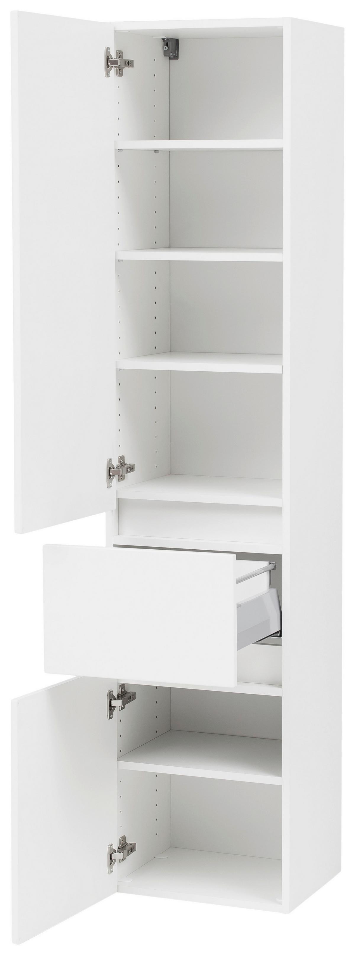 Hochschrank Kopenhagen B: 40 Cm Weiß - Silberfarben/Weiß, KONVENTIONELL, Holzwerkstoff (40/180/35cm) - Held