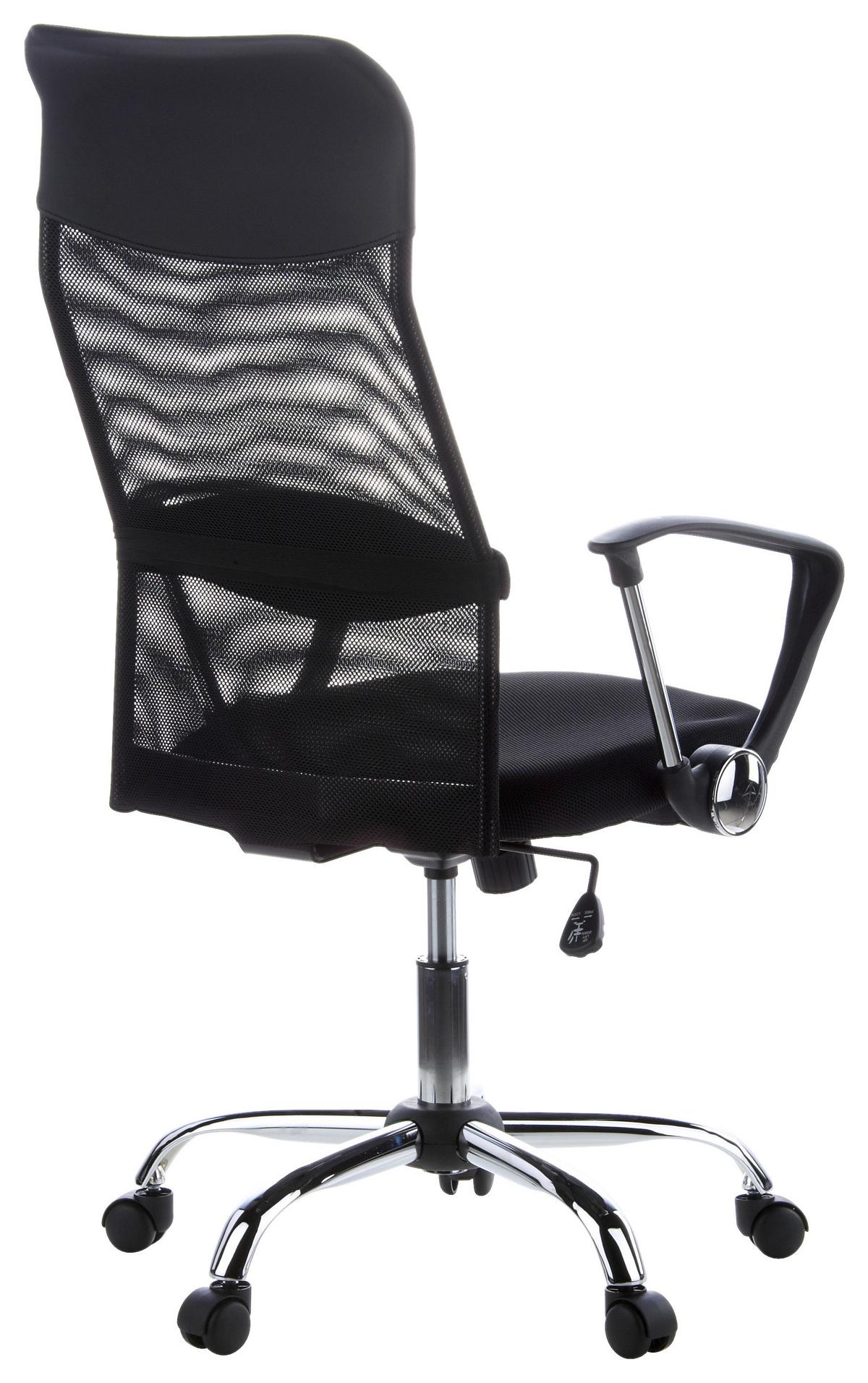 Drehstuhl Aria High Schwarz - Chromfarben/Schwarz, MODERN, Kunststoff/Textil (60/129/50cm) - MID.YOU