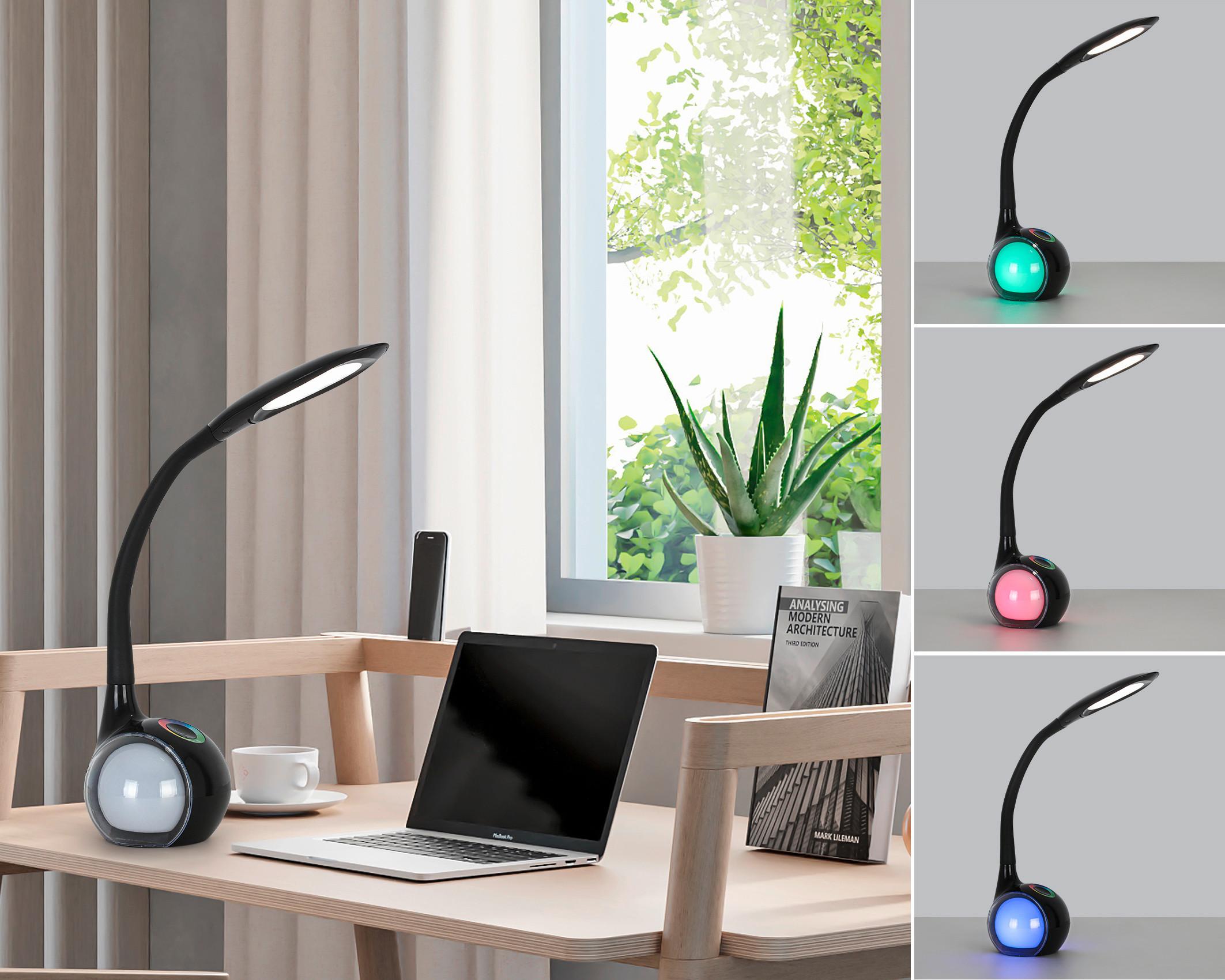 LED LAMPA NA PÍSACÍ STÔL NIHAT1 - priehľadné/čierna, Modern, kov/plast (max 30/13,5/max 53cm) - Mömax