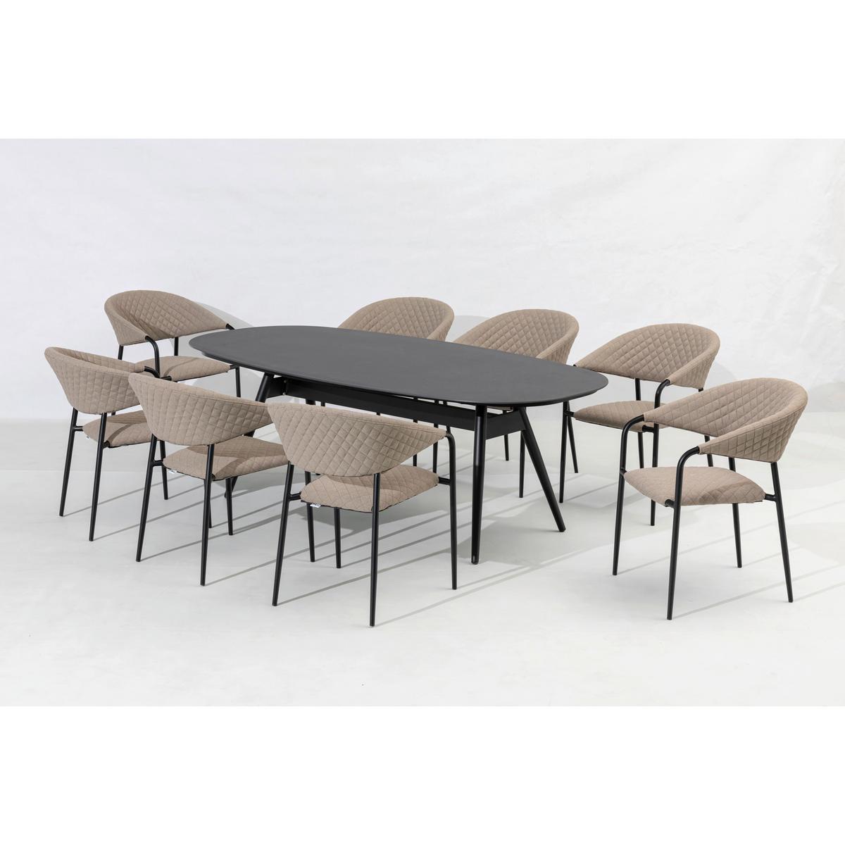 Stapelsessel Puro - Sandfarben/Anthrazit, MODERN, Textil/Metall (58/83/66cm) - Gardenson