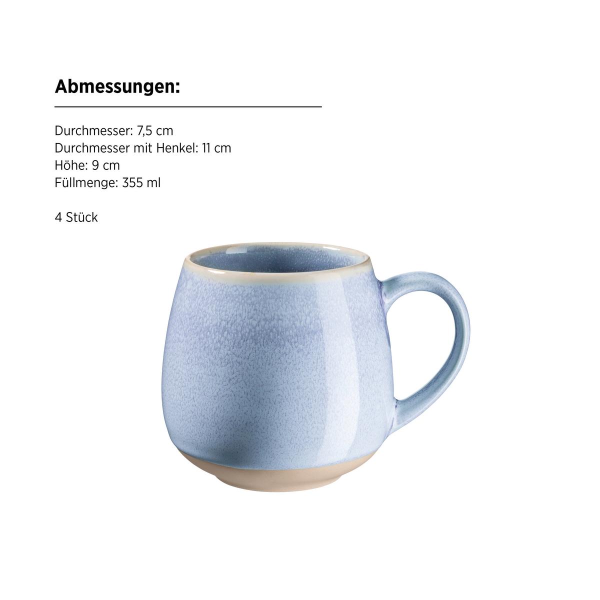fürhstücksserviceset 16 -Teilig. Blau/Braun - Blau/Braun, Basics, Keramik - Mäser