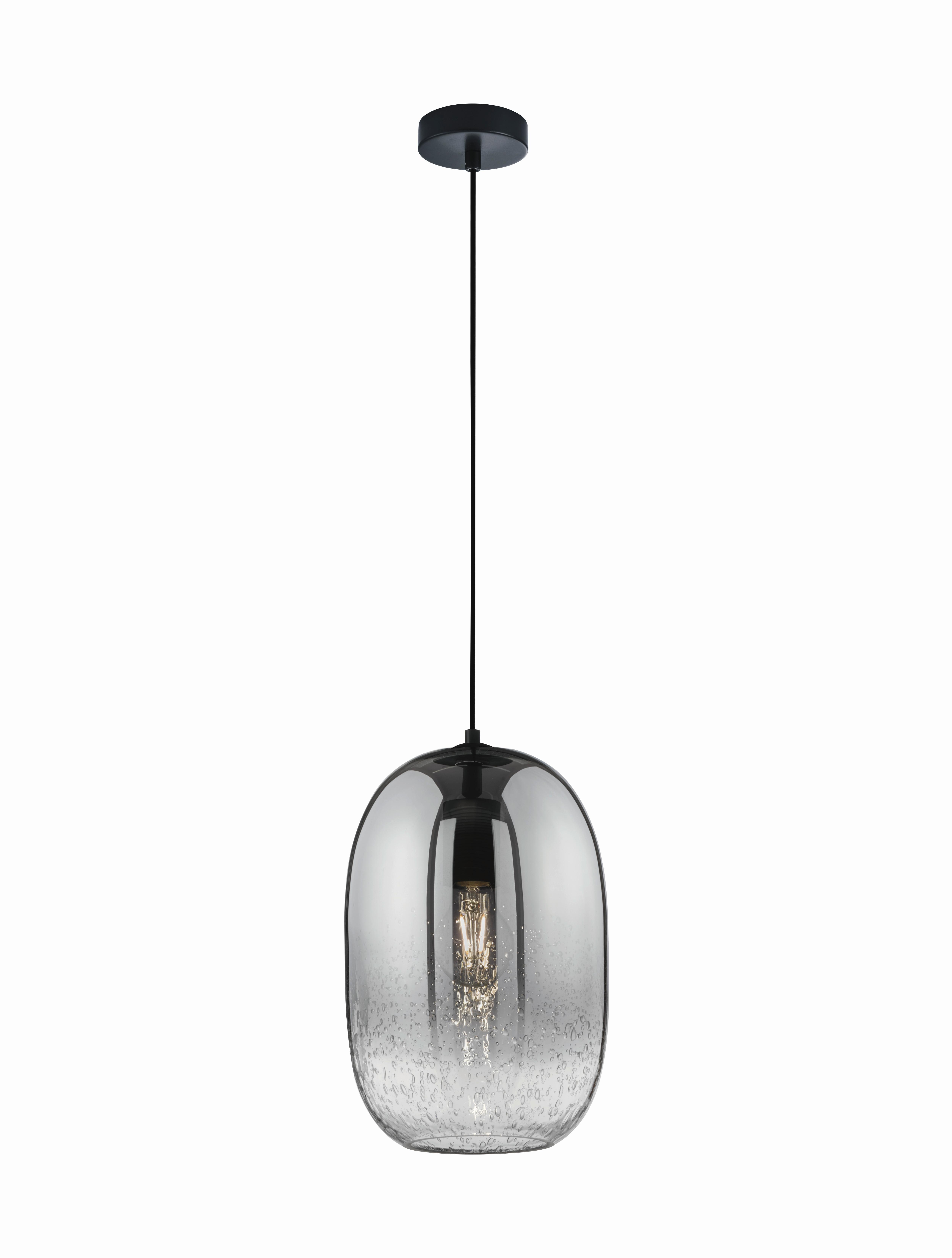 Pendelleuchte Trace Schwarz Weiß Sandfarben D:20cm - Sandfarben/Schwarz, Trend, Kunststoff/Textil (20/150cm) - Fischer & Honsel