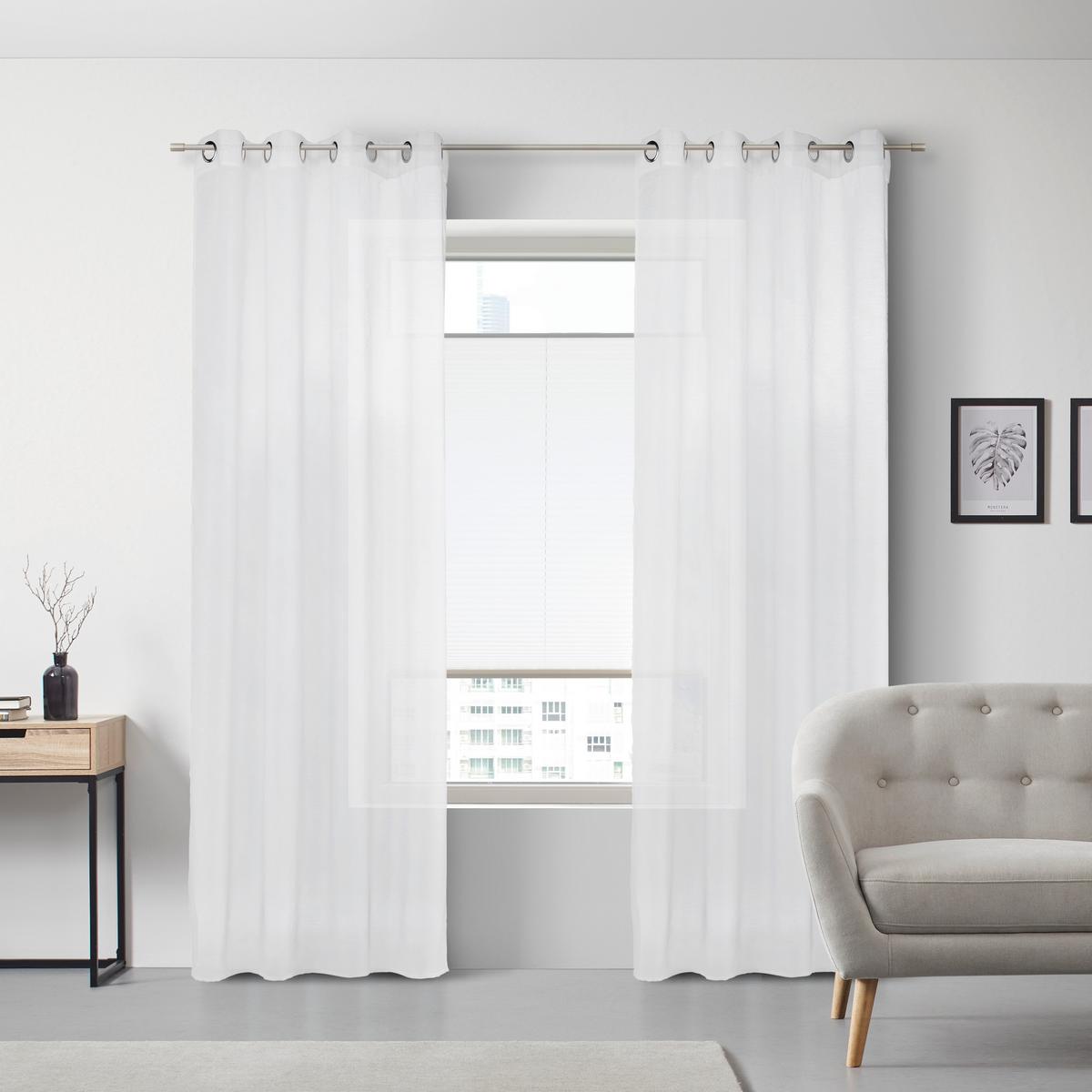 ZÁVĚS S OČKY Dolly, 140/245 cm - bílá, textil (140/245cm) - Modern Living