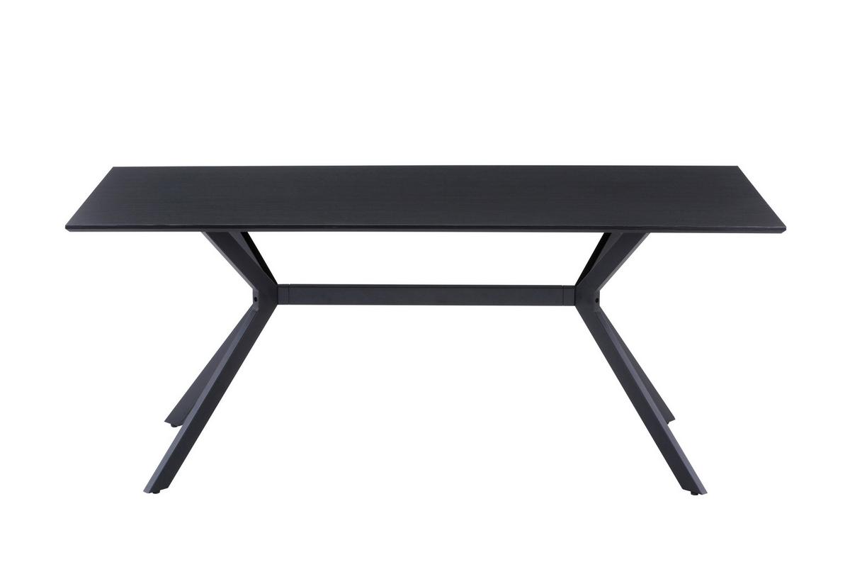 Esstisch Schwarz, Dunkelgrau L: 180cm - Dunkelgrau/Schwarz, Design, Holzwerkstoff/Metall (180/90/75cm) - Livetastic