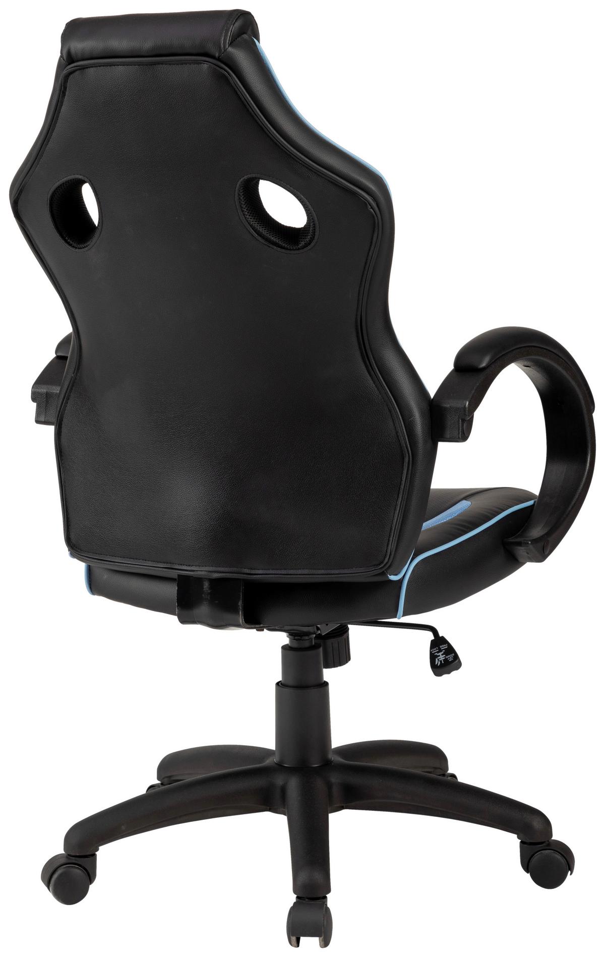 Chefsessel Speedy Blau/Schwarz B: 62 cm - Blau/Schwarz, Trend, Kunststoff/Textil (62/120/69cm)