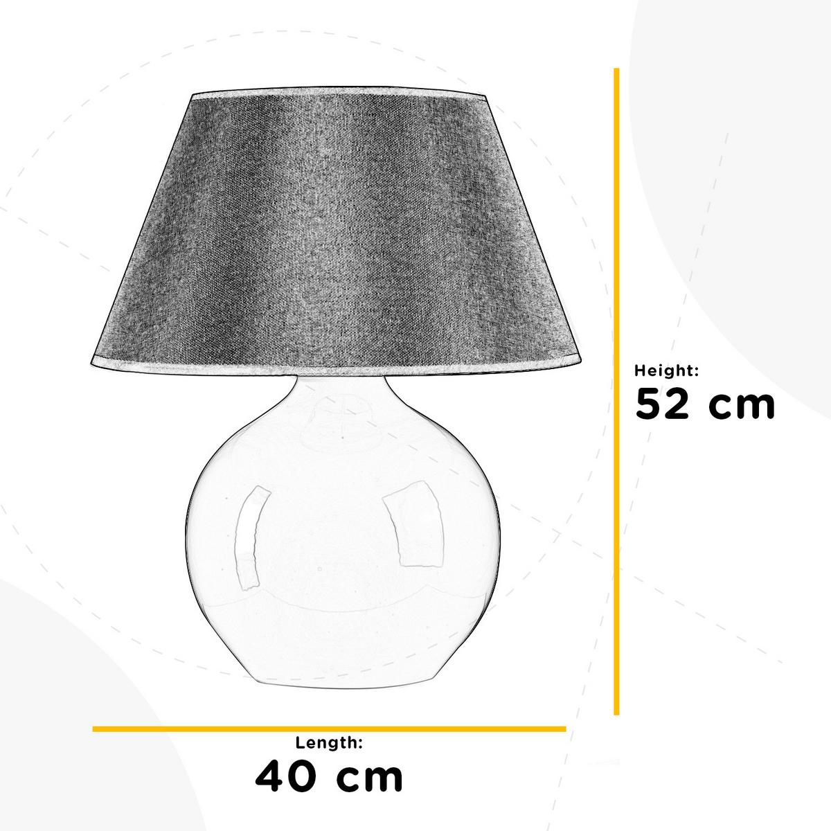 Tischleuchte 223/Gbg - Weiß, KONVENTIONELL, Keramik/Textil (40/52cm)