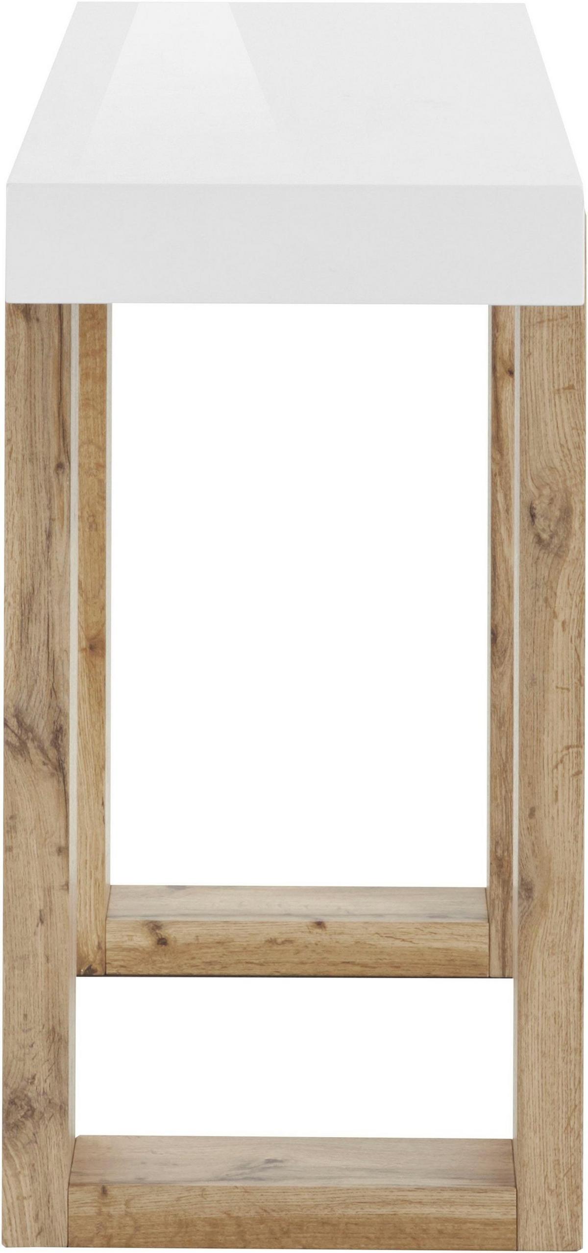 Konsole Solid Weiß 110 cm - Edelstahlfarben/Weiß, Design, Holzwerkstoff (110/40/76cm) - MID.YOU