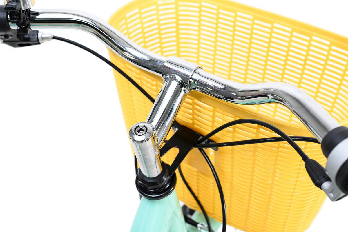 Citybike Damen 26 Zoll Cantaloupe mit Korb 6 Gänge - Gelb/Mintgrün, Basics, Metall (180/70cm) - Da Capo