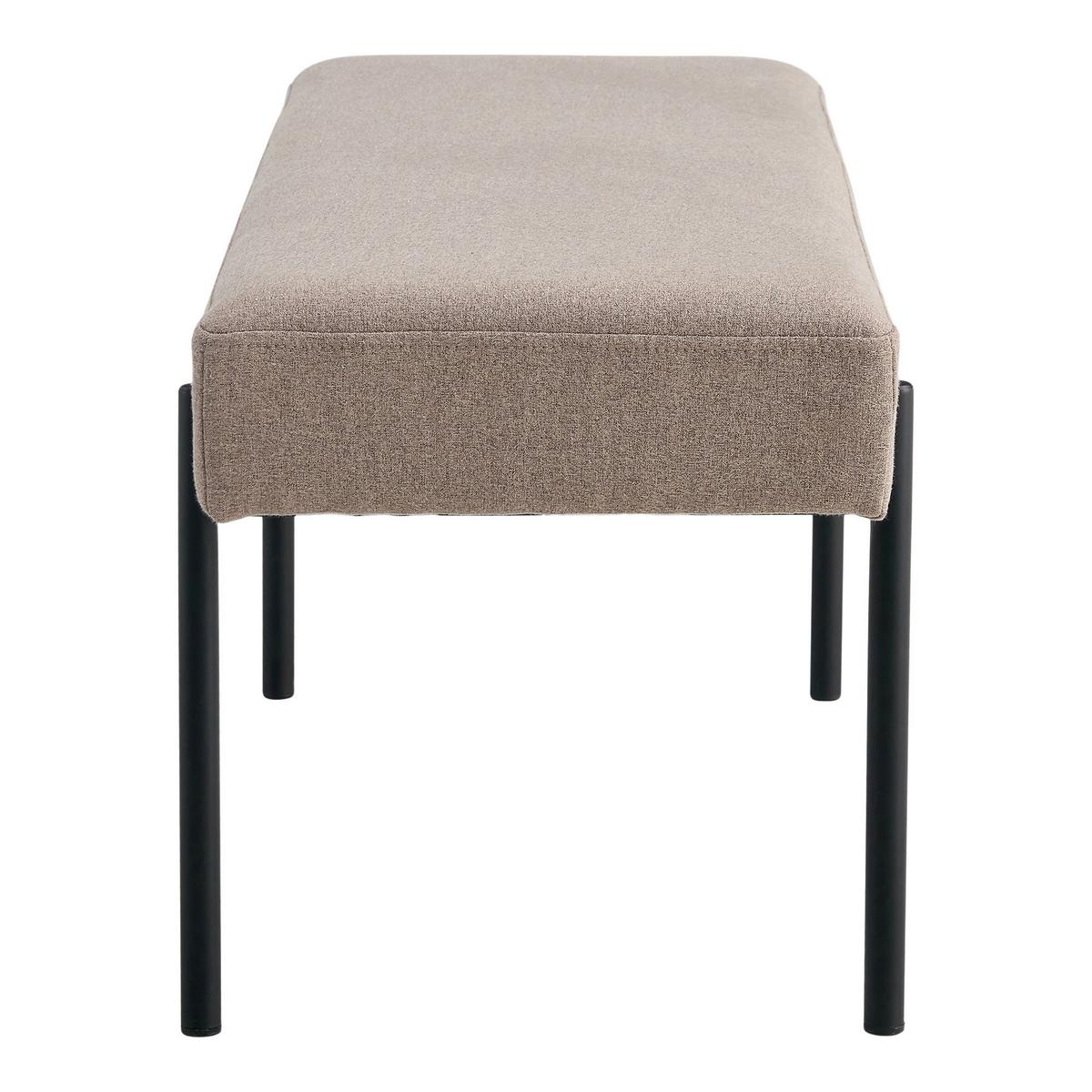 GARDEROBENBANK Swindon, Greige B: 100 cm - Greige/Schwarz, Design, Kunststoff/Textil (100/42,5/36cm) - MID.YOU