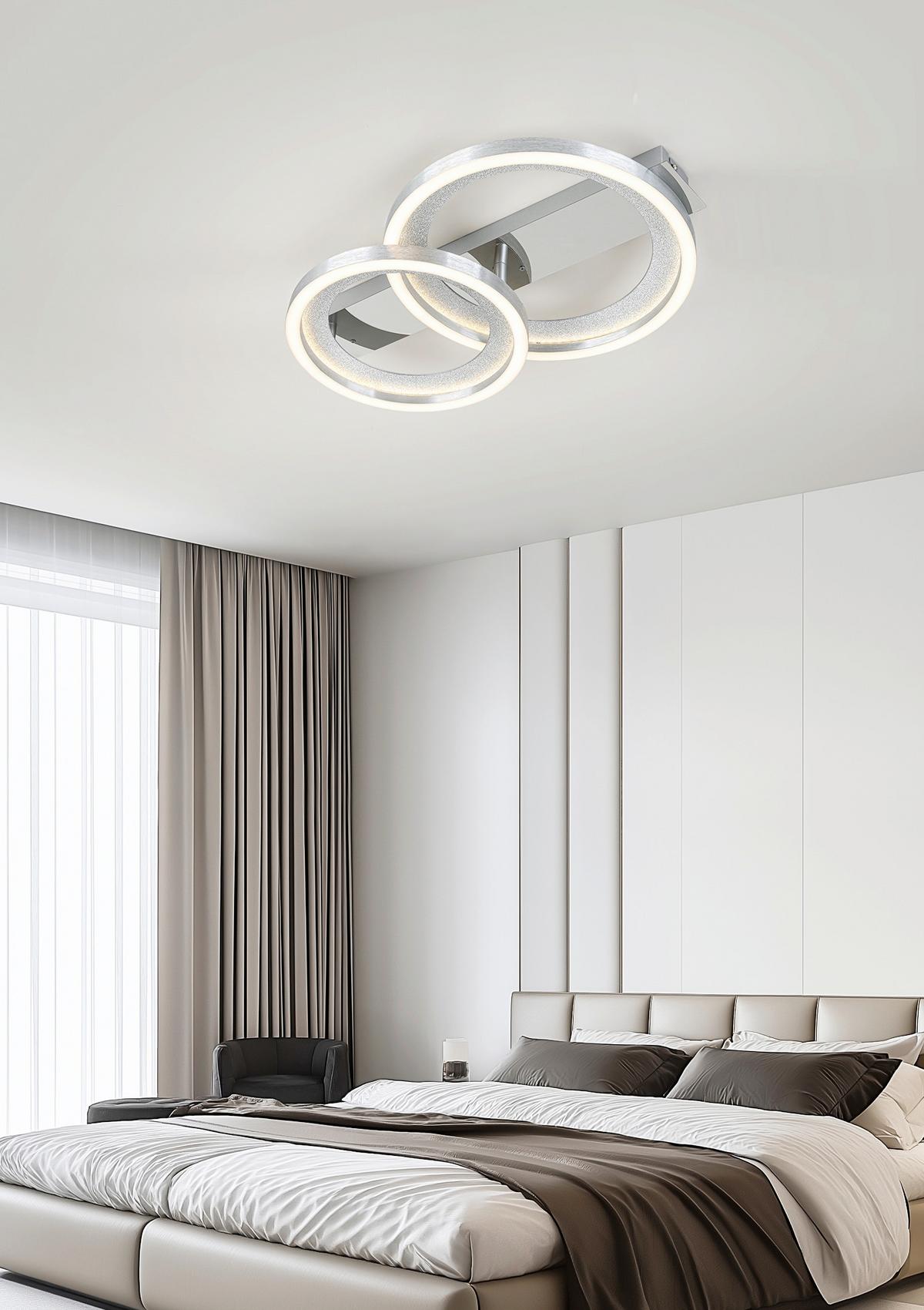 LED-DECKENLEUCHTE CALOGERO - Chromfarben/Silberfarben, Basics, Kunststoff/Metall (46/30,4/8cm) - Luca Bessoni