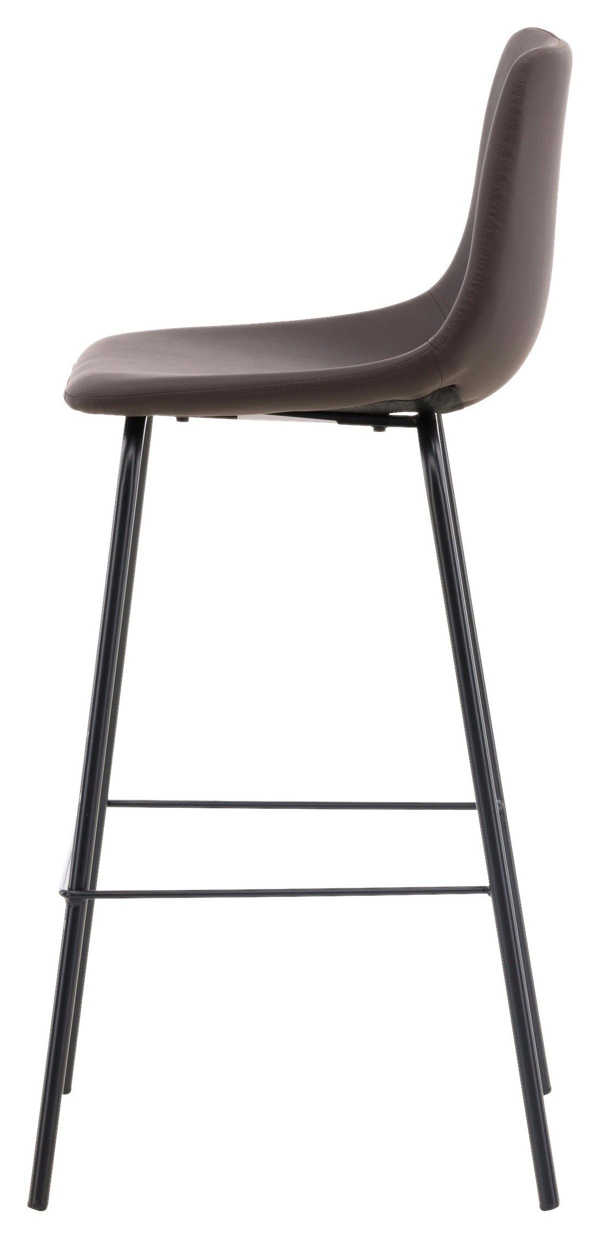 Barhocker-set Alexi - Dunkelbraun/Schwarz, Design, Textil/Metall (47/103/48cm) - Livetastic