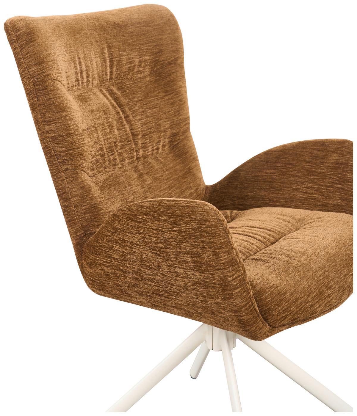 Armlehnstuhl Stella Braun/Beige - hnědá/béžová, Design, kov/textil (58/91/66cm) - Mömax