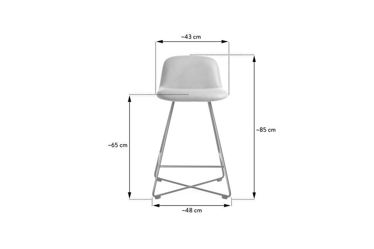 BAROVÁ STOLIČKA CROSS-CHB - čierna/koňaková, Basics, kov/textil (50/85/48cm) - Celina Home