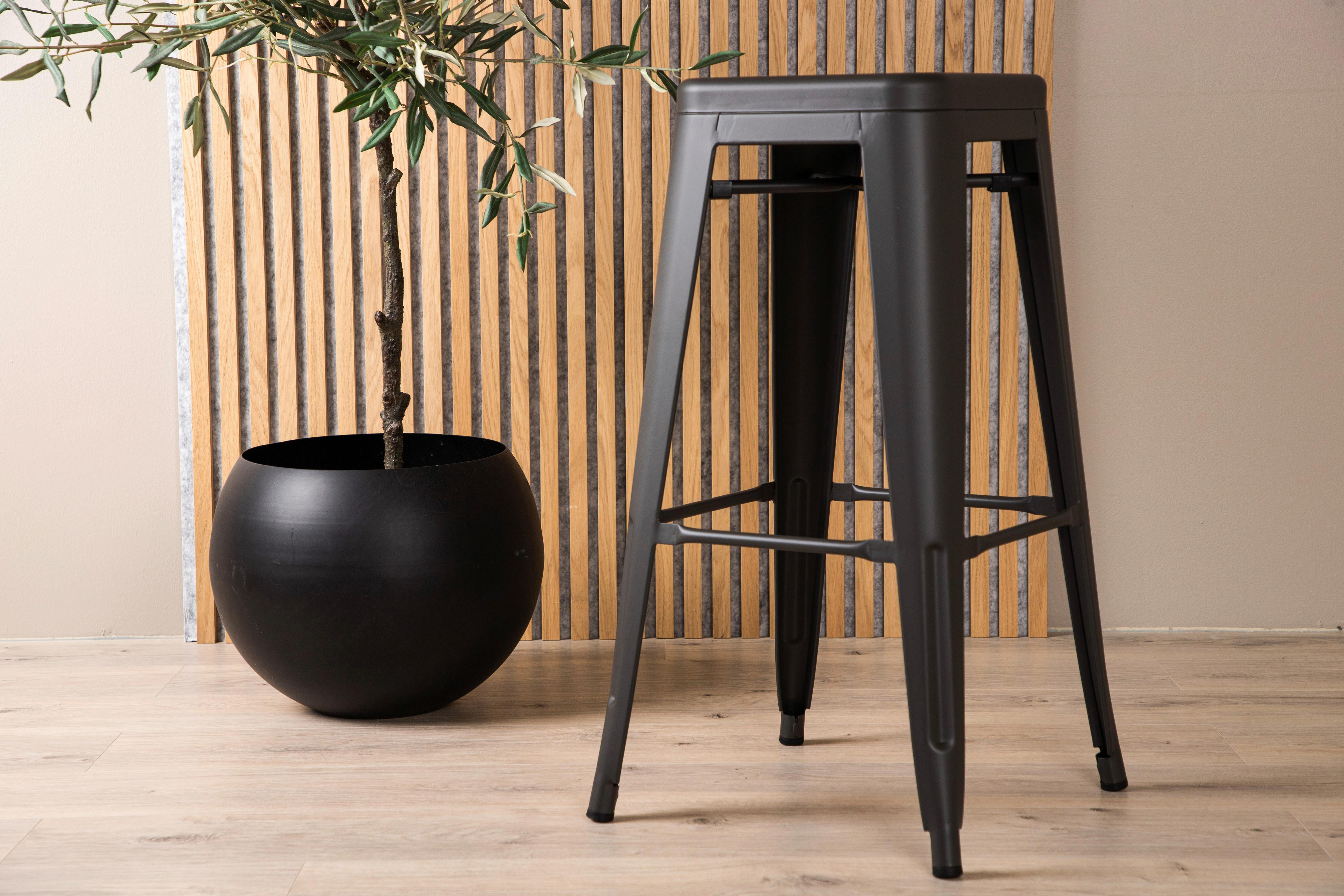 Barhocker-Set Tempe - Dunkelgrau, Design, Metall (43/76/43cm) - Livetastic
