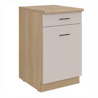 Spodná skrinka FOX II š.50 cm - čierna/kašmírová, kompozitné drevo/plast (50/84,8/60cm)