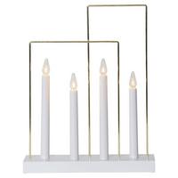 LED-Kerze 410985 Glossy - Messingfarben/Weiß, Basics, Holz/Kunststoff (28,5/8/36cm) - Eglo