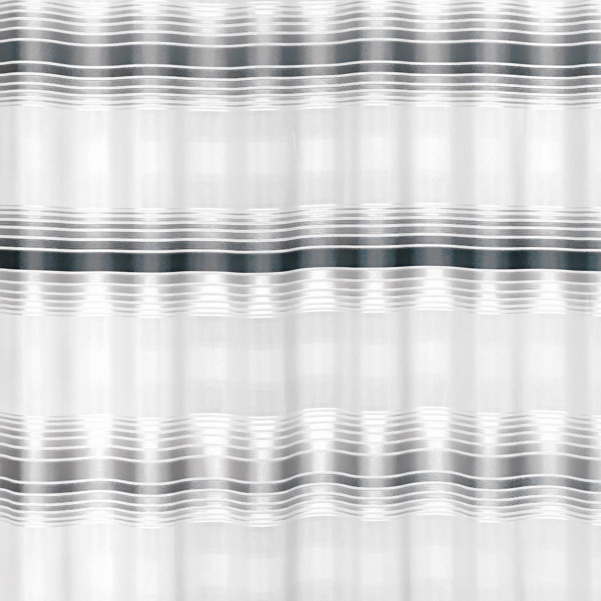 Vorhang mit Schlaufen und Band Fianna 140x245 cm Silber/ Weiß - Silberfarben, KONVENTIONELL, Textil (140/245cm) - Luca Bessoni