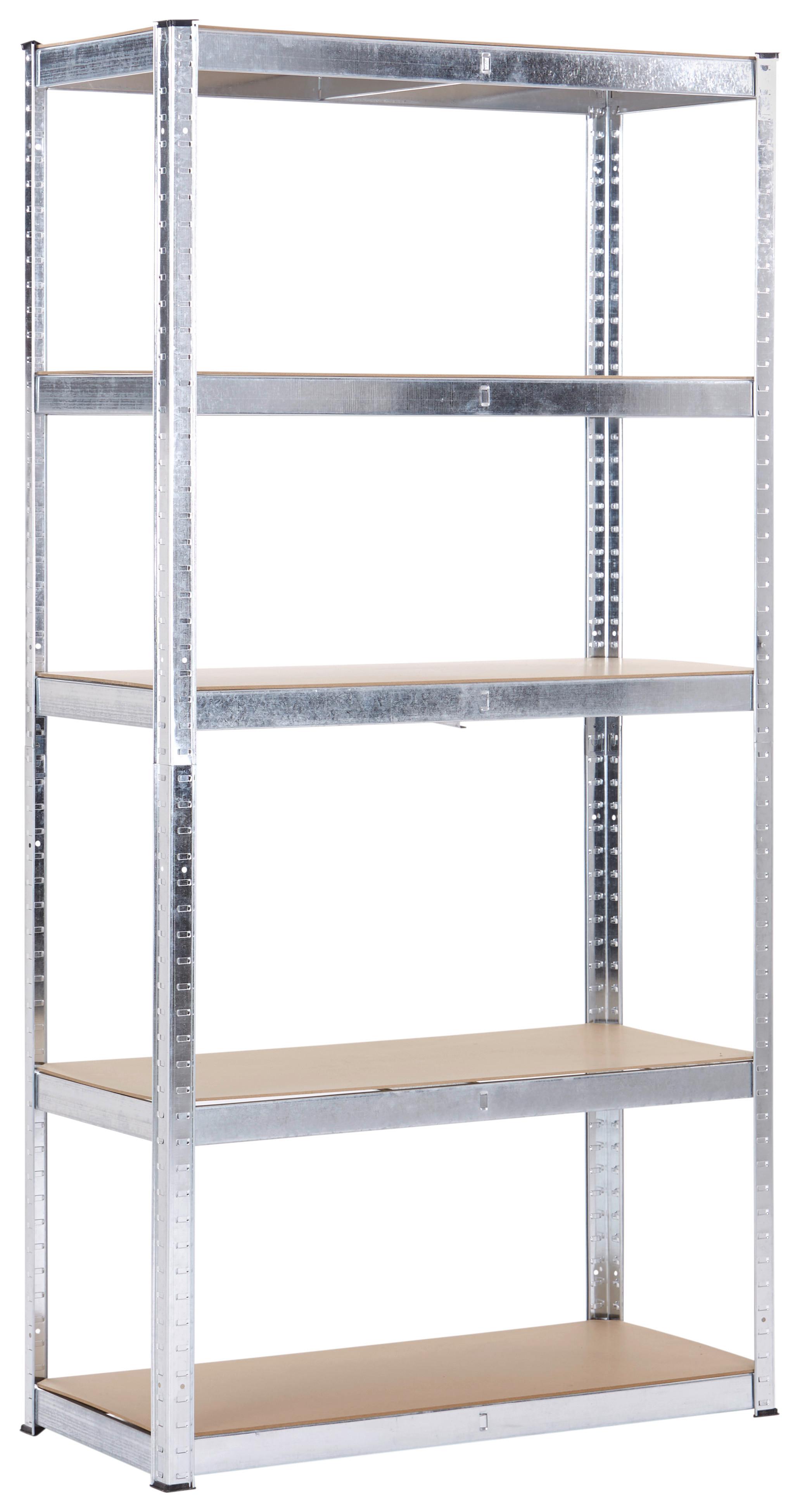 Schwerlastregal Luca - Silberfarben, Trend, Holzwerkstoff/Metall (90/40/180cm) - Homezone