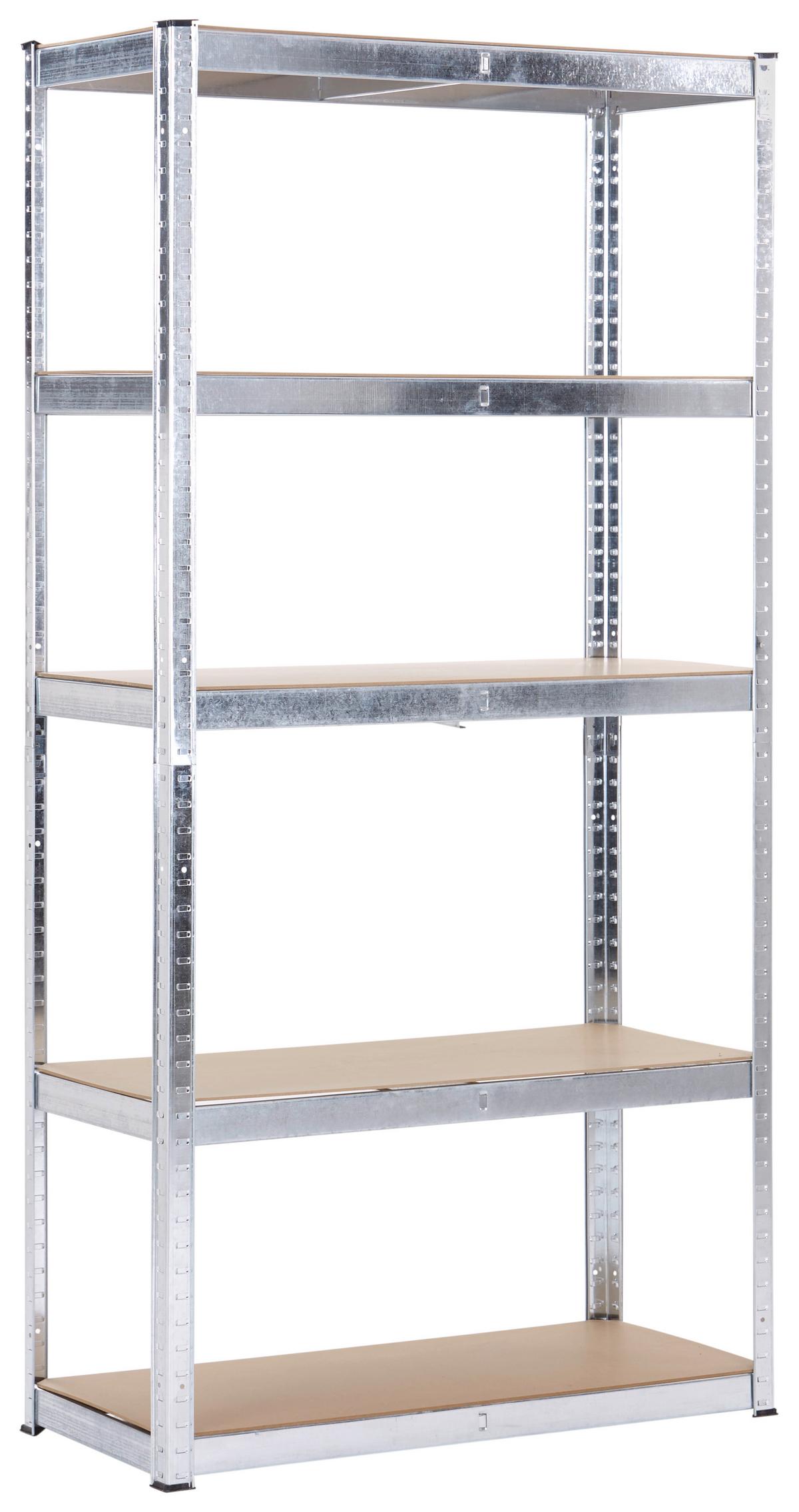 Schwerlastregal Luca - Silberfarben, Trend, Holzwerkstoff/Metall (90/40/180cm) - Homezone