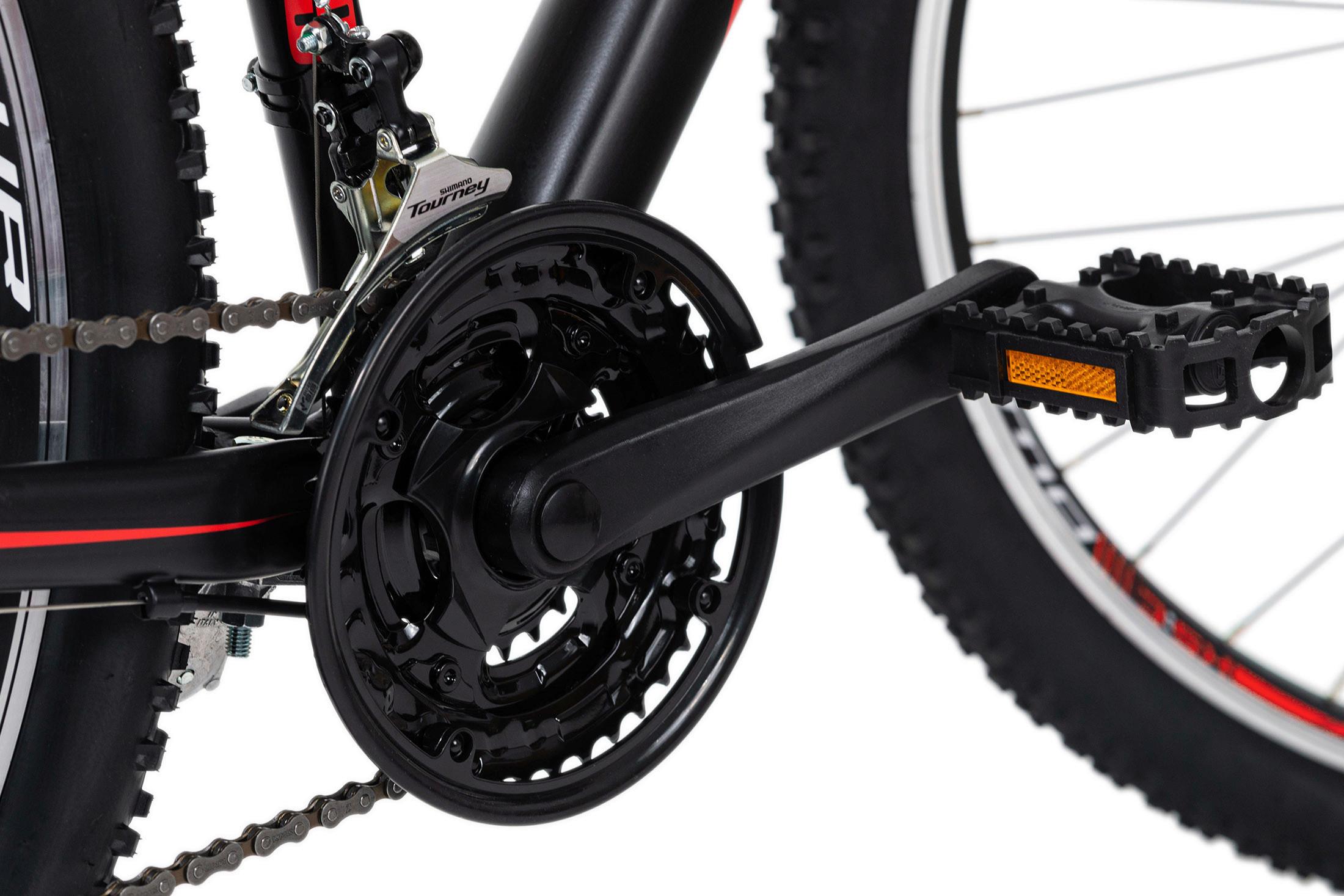 Elektrofahrad MTB HARDTRAIL MORZINE aus Aluminium in Schwarz/Rot mit 21 Gängen Detail Pedale