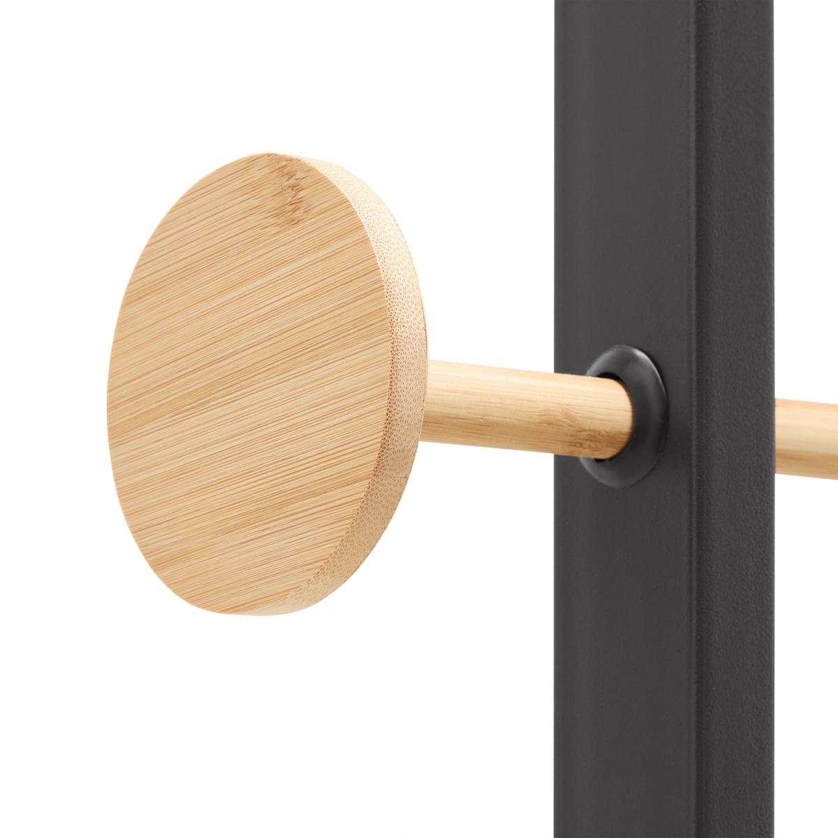 VEŠIAK NA ODEVY KAYA -SB- - prírodná farba/antracitová, Modern, kov/kompozitné drevo (40/177/40cm) - Mömax