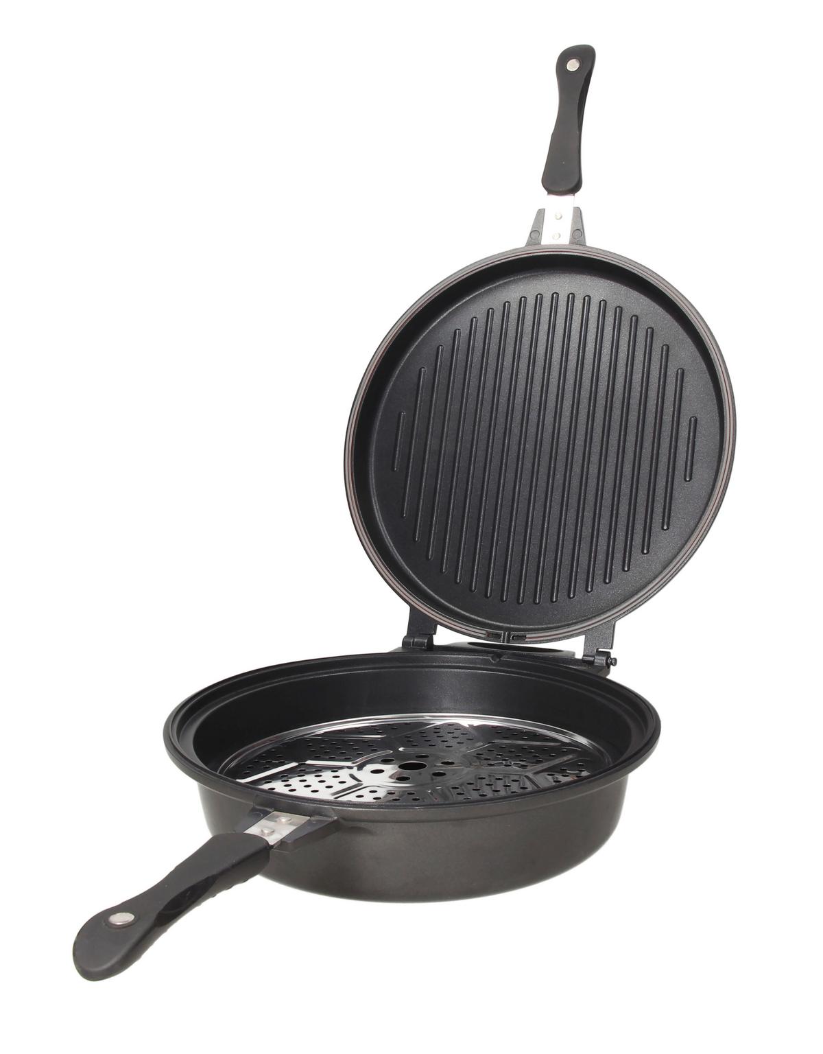 Wendepfanne Sphera Xl Dunkelgrau B: 33 Cm - Dunkelgrau/Transparent, Basics, Glas/Metall (33/12/50cm) - Tognana