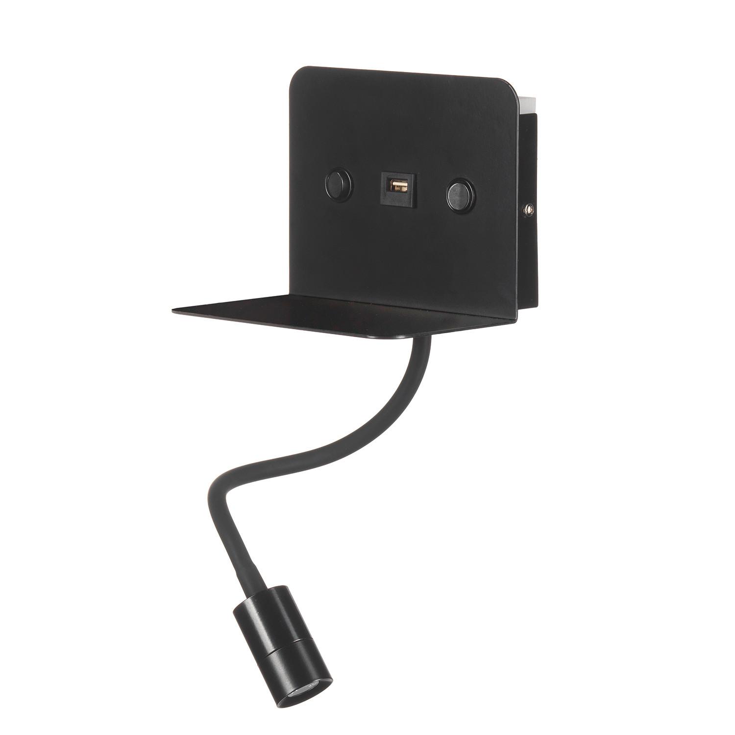 LED-Wandleuchte 4884/Apn - Schwarz, Basics, Metall (16/13/46cm)